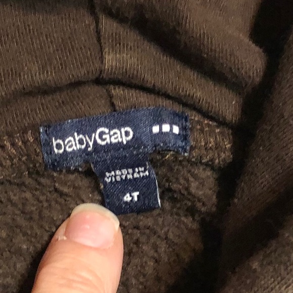 Gap hooded sweatshirt 4T brown lt blue - Picture 6 of 7